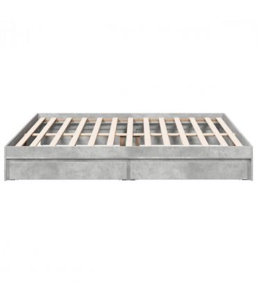 vidaXL Bed Frame with Drawers without Mattress Concrete Grey 180x200 cm Super King — Size: 180 x 200 cm
