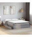 vidaXL Bed Frame with Drawers without Mattress Grey Sonoma 160x200 cm — Size: 160 x 200 cm — V0672117865