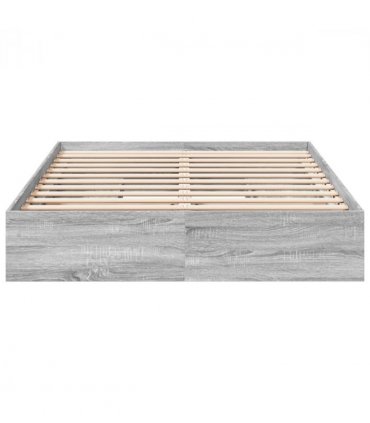 vidaXL Bed Frame with Drawers without Mattress Grey Sonoma 160x200 cm — Size: 160 x 200 cm — V0672117865