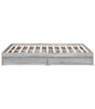 vidaXL Bed Frame with Drawers without Mattress Grey Sonoma 160x200 cm — Size: 160 x 200 cm — V0672117865