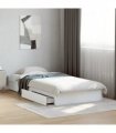 vidaXL Bed Frame with Drawers without Mattress White 90x200 cm — Size: 90 x 200 cm — V0672117869