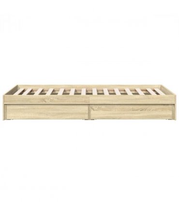 vidaXL Bed Frame with Drawers without Mattress Sonoma Oak 100x200 cm — Size: 100 x 200 cm