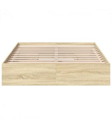 vidaXL Bed Frame with Drawers without Mattress Sonoma Oak 140x200 cm — Size: 140 x 200 cm