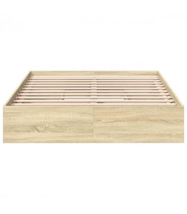 vidaXL Bed Frame with Drawers without Mattress Sonoma Oak 135x190 cm Double — Size: 135 x 190 cm — V0672117890