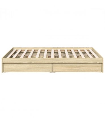vidaXL Bed Frame with Drawers without Mattress Sonoma Oak 135x190 cm Double — Size: 135 x 190 cm — V0672117890