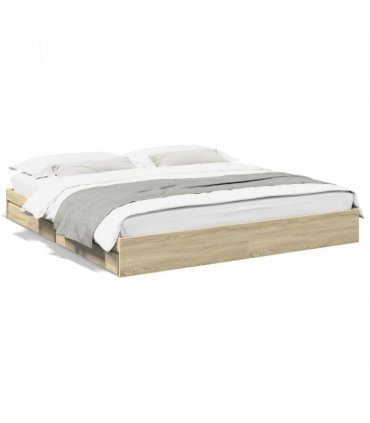 vidaXL Bed Frame with Drawers without Mattress Sonoma Oak 180x200 cm Super King — Size: 180 x 200 cm — V0672117892