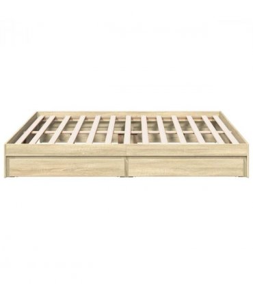 vidaXL Bed Frame with Drawers without Mattress Sonoma Oak 180x200 cm Super King — Size: 180 x 200 cm — V0672117892