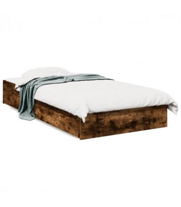 vidaXL Bed Frame with Drawers without Mattress Smoked Oak 75x190 cm Small Single — Size: 75 x 190 cm — V0672117894