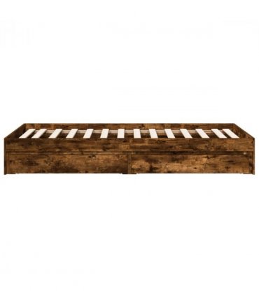 vidaXL Bed Frame with Drawers without Mattress Smoked Oak 75x190 cm Small Single — Size: 75 x 190 cm — V0672117894