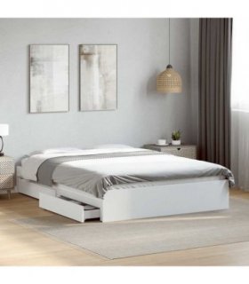 vidaXL Bed Frame with Drawers without Mattress White 120x200 cm — Size: 120 x 200 cm — V0672117895
