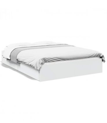 vidaXL Bed Frame with Drawers without Mattress White 120x200 cm — Size: 120 x 200 cm — V0672117895