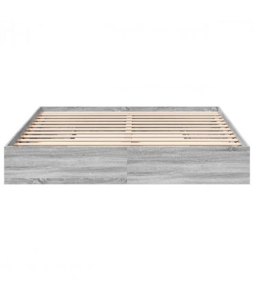 vidaXL Bed Frame with Drawers without Mattress Grey Sonoma 180x200 cm Super King — Size: 180 x 200 cm — V0672117898