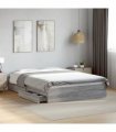 vidaXL Bed Frame with Drawers without Mattress Grey Sonoma 140x200 cm — Size: 140 x 200 cm — V0672117900
