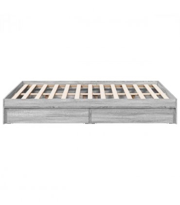 vidaXL Bed Frame with Drawers without Mattress Grey Sonoma 140x200 cm — Size: 140 x 200 cm — V0672117900