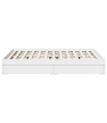 vidaXL Bed Frame with Drawers without Mattress White 135x190 cm Double — Size: 135 x 190 cm — V0672117901