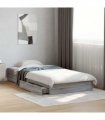 vidaXL Bed Frame with Drawers without Mattress Grey Sonoma 90x190 cm Single — Size: 90 x 190 cm — V0672117902