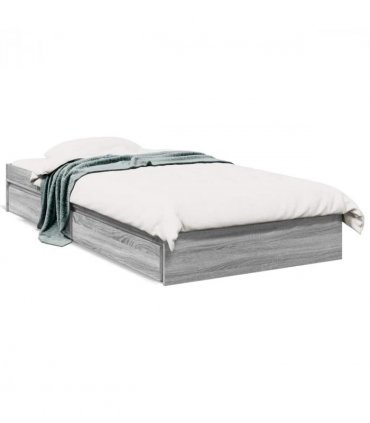 vidaXL Bed Frame with Drawers without Mattress Grey Sonoma 90x190 cm Single — Size: 90 x 190 cm — V0672117902
