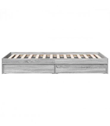 vidaXL Bed Frame with Drawers without Mattress Grey Sonoma 90x190 cm Single — Size: 90 x 190 cm — V0672117902