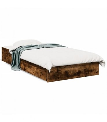 vidaXL Bed Frame with Drawers without Mattress Smoked Oak 100x200 cm — Size: 100 x 200 cm