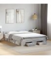 vidaXL Bed Frame with Drawers without Mattress Grey Sonoma 120x190 cm Small Double — Size: 120 x 190 cm
