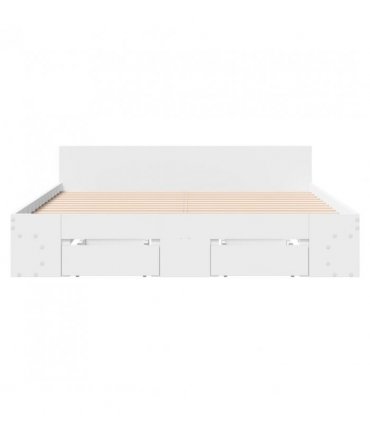vidaXL Bed Frame with Drawers without Mattress White 120x200 cm — Size: 120 x 200 cm — V0672117910