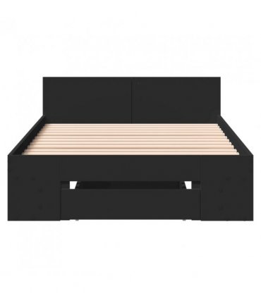 vidaXL Bed Frame with Drawer without Mattress Black 90x190 cm Single — Size: 90 x 190 cm