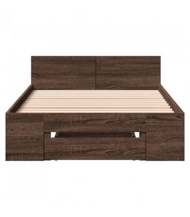 vidaXL Bed Frame with Drawer without Mattress Brown Oak 75x190 cm Small Single — Size: 75 x 190 cm