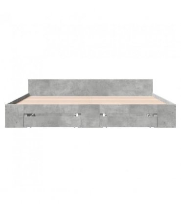 vidaXL Bed Frame with Drawers without Mattress Concrete Grey 180x200 cm Super King — Size: 180 x 200 cm — V0672117919