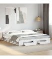 vidaXL Bed Frame with Drawers without Mattress White 180x200 cm Super King — Size: 180 x 200 cm — V0672117927
