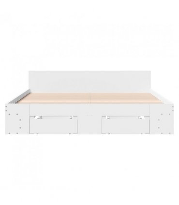 vidaXL Bed Frame with Drawers without Mattress White 160x200 cm — Size: 160 x 200 cm — V0672117928