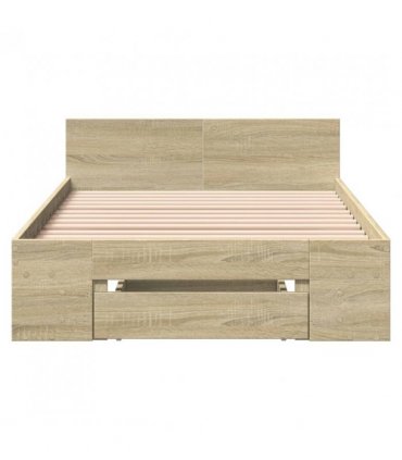 vidaXL Bed Frame with Drawer without Mattress Sonoma Oak 90x190 cm Single — Size: 90 x 190 cm