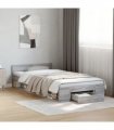 vidaXL Bed Frame with Drawer without Mattress Grey Sonoma 90x190 cm Single — Size: 90 x 190 cm