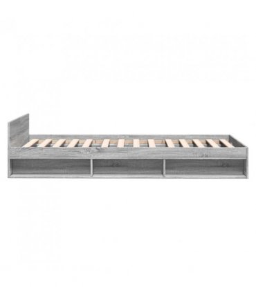 vidaXL Bed Frame with Drawer without Mattress Grey Sonoma 90x190 cm Single — Size: 90 x 190 cm