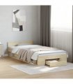 vidaXL Bed Frame with Drawer without Mattress Sonoma Oak 90x200 cm — Size: 90 x 200 cm