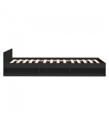 vidaXL Bed Frame with Drawer without Mattress Black 75x190 cm Small Single — Size: 75 x 190 cm
