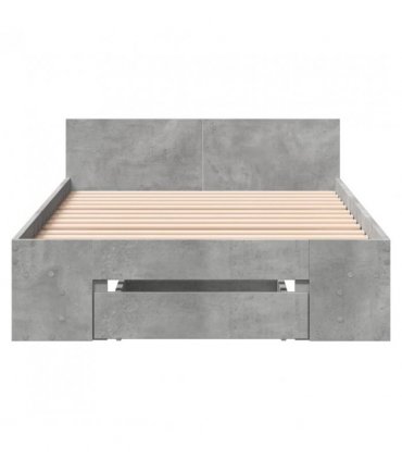 vidaXL Bed Frame with Drawer without Mattress Concrete Grey 90x200 cm — Size: 90 x 200 cm
