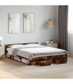 vidaXL Bed Frame with Drawers without Mattress Smoked Oak 120x190 cm Small Double — Size: 120 x 190 cm — V0672117964