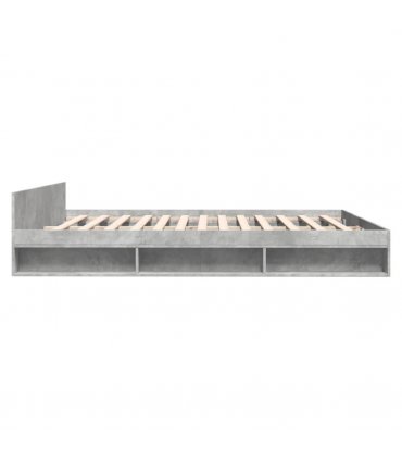 vidaXL Bed Frame with Drawers without Mattress Concrete Grey 200x200 cm — Size: 200 x 200 cm