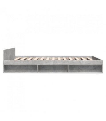 vidaXL Bed Frame with Drawers without Mattress Concrete Grey 140x190 cm — Size: 140 x 190 cm