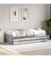 vidaXL Daybed with Drawers without Mattress Grey Sonoma 90x190 cm Single — Size: 90 x 190 cm — V0672118022