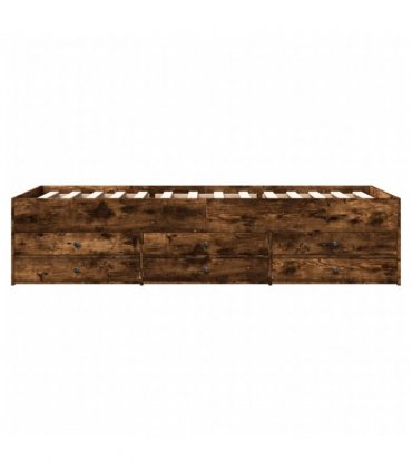 vidaXL Daybed with Drawers without Mattress Smoked Oak 75x190 cm Small Single — Size: 75 x 190 cm