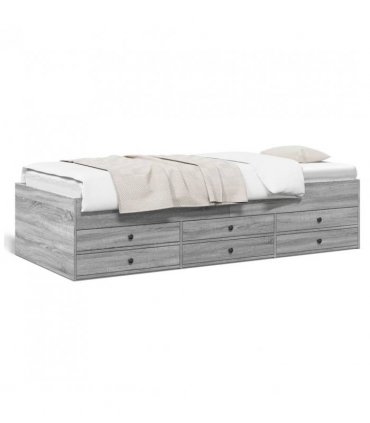 vidaXL Daybed with Drawers without Mattress Grey Sonoma 75x190 cm Small Single — Size: 75 x 190 cm