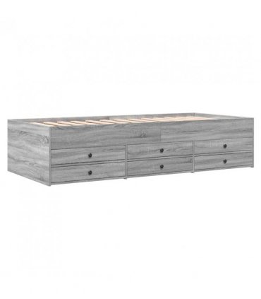 vidaXL Daybed with Drawers without Mattress Grey Sonoma 75x190 cm Small Single — Size: 75 x 190 cm