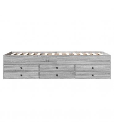 vidaXL Daybed with Drawers without Mattress Grey Sonoma 75x190 cm Small Single — Size: 75 x 190 cm