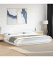 vidaXL Bed Frame with LED Lights without Mattress White 180x200cm — Size: 180 x 200 cm