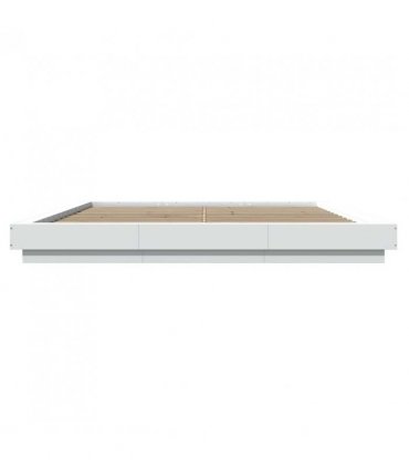 vidaXL Bed Frame with LED Lights without Mattress White 180x200cm — Size: 180 x 200 cm