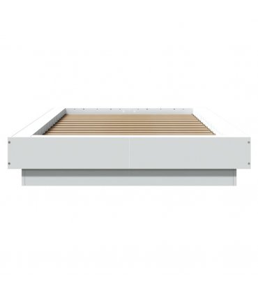vidaXL Bed Frame with LED Lights without Mattress White 90x200cm — Size: 90 x 200 cm