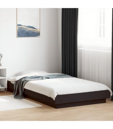 vidaXL Bed Frame with LED Lights without Mattress Black 75x190cm — Size: 75 x 190 cm