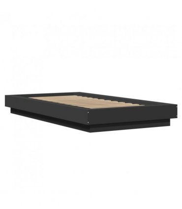 vidaXL Bed Frame with LED Lights without Mattress Black 75x190cm — Size: 75 x 190 cm