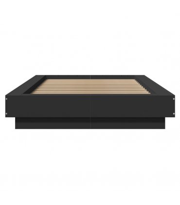 vidaXL Bed Frame with LED Lights without Mattress Black 75x190cm — Size: 75 x 190 cm